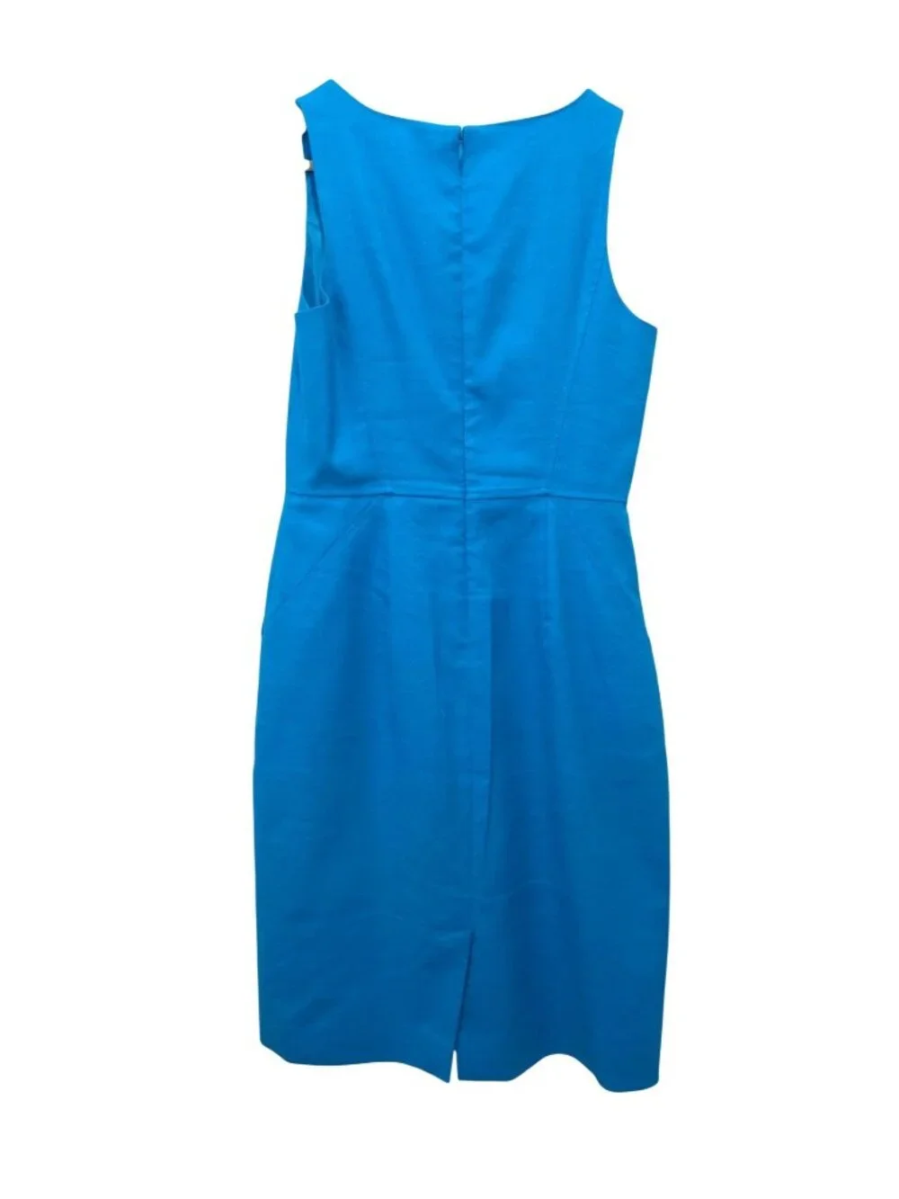J.CREW Resume Turquoise Scoopneck Dress In Stretch Linen Blend Sz 4 - Picture 2 of 9